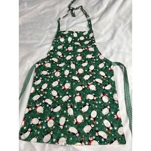 Kids Reversible Apron Penguin Floral Print Cooking Baking Kitchen